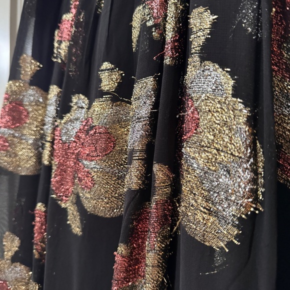 MAEVE NWT | Anthropologie Halter Shine Swing Mini Dress Black Gold Silver - Picture 9 of 13